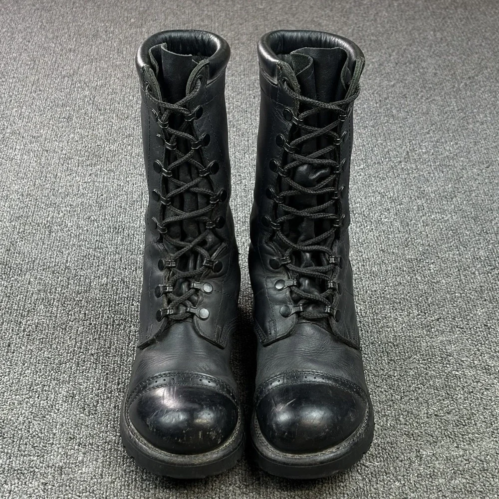 Vintage Corcoran 1520 Black Leather Jump Boots USA Vibram Military Combat 8.5 M